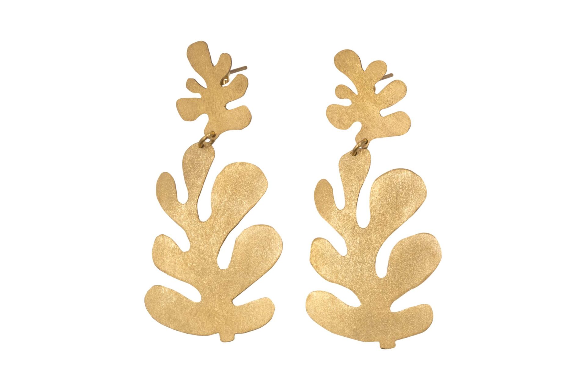 Alejandra de Coss women’s double Leaf earrings in gold plated Earrings contemporary jewellery Luxury Shoes 