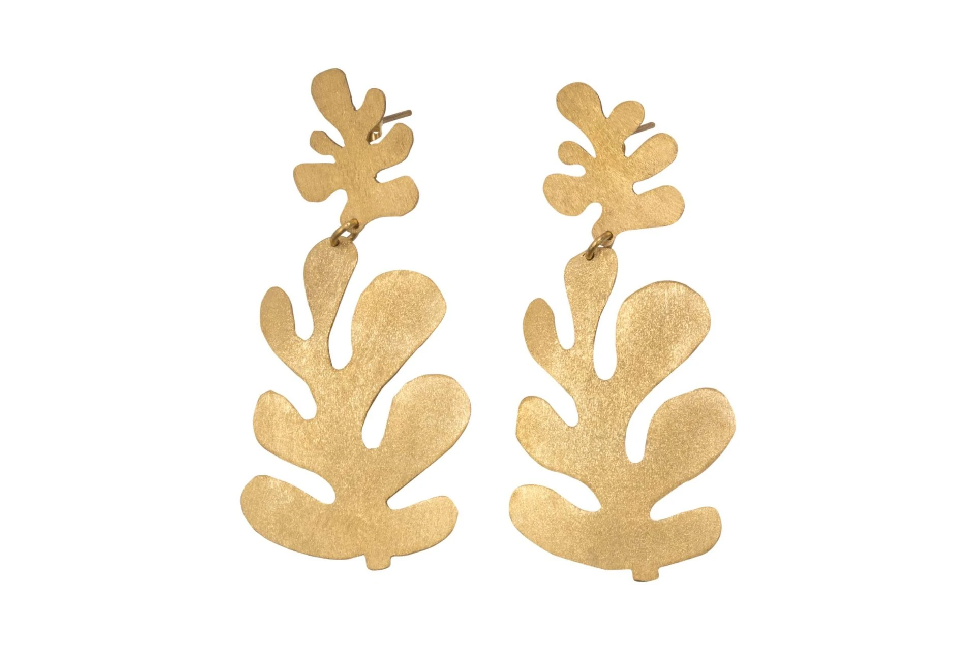 DOBLE HOJA MTSS Alejandra de Coss women’s double Leaf earrings in gold plated Earrings contemporary jewellery Luxury Shoes