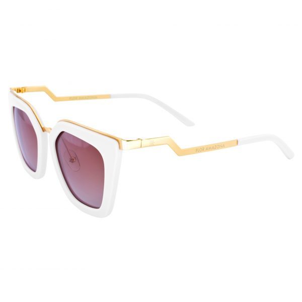 Flor Amazona women’s flora white sunglasses, view 3