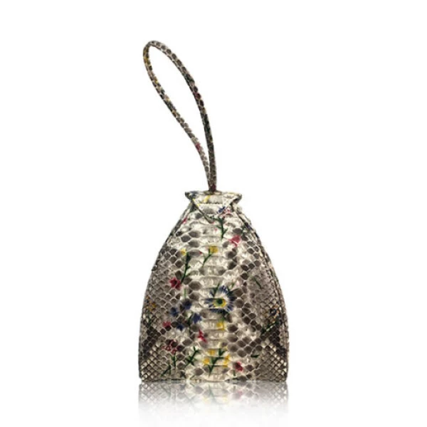 Maria Floral Natural Python Leather Limited Bag Bags Bangkok Bootery Luxury Shoes 