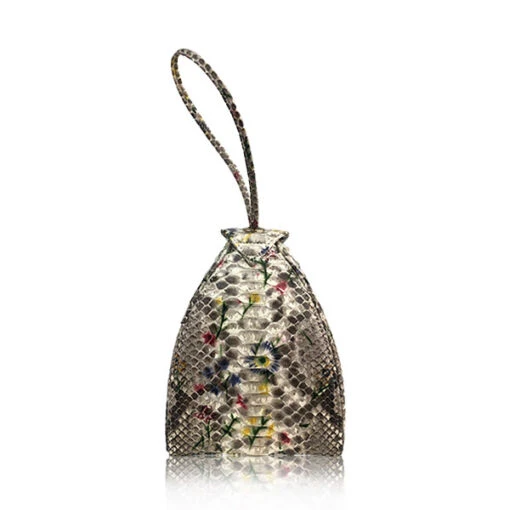 Floral-Natural-Python-Leather-Clutch-Bag-Maria-5-510x510 Maria Floral Natural Python Leather Limited Bag Bags Bangkok Bootery Luxury Shoes