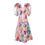 Manglar pink brown leaves dress – XS   Luxury Shoes 