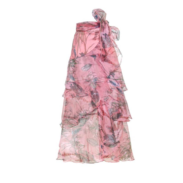 Manglar pink brown leaves dress – XS   Luxury Shoes 