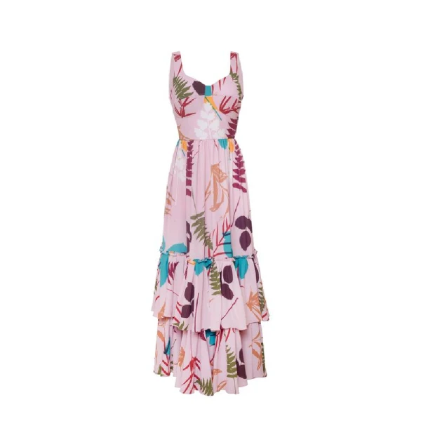 Manglar pink brown leaves dress – XS   Luxury Shoes 