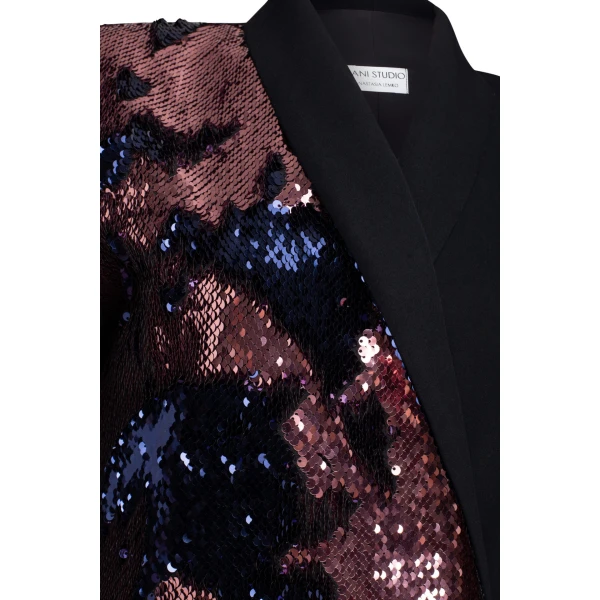 silver sequin tuxedo dress ‘S Violet Pink Sequin Tuxedo Dress Clothing black dress Luxury Shoes 