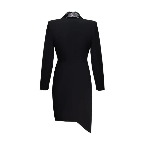 silver sequin tuxedo dress ‘S Black And Silver Sequin Tuxedo Dress Clothing black dress Luxury Shoes 