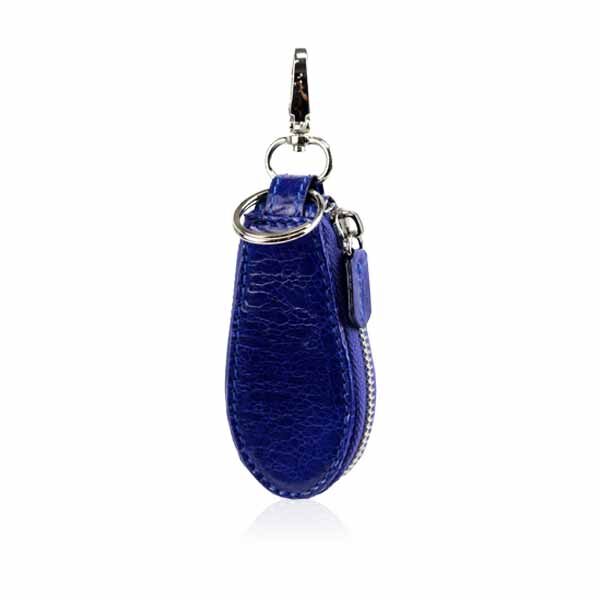 Bangkok Bootery Blue Leather Car Keychain, view 2