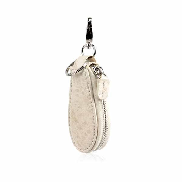Bangkok Bootery White Leather Car Keychain, view 2