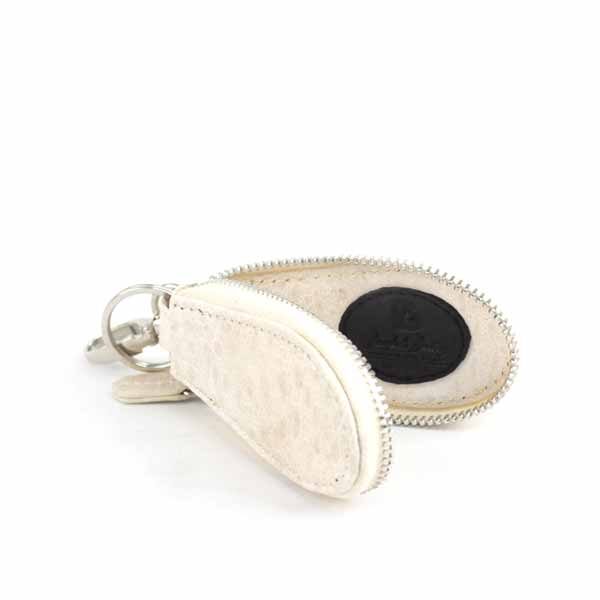 Bangkok Bootery White Leather Car Keychain, view 3