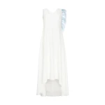 White Dress with feather White Dress with feather Clothing Apple Bodyshape Luxury Shoes 