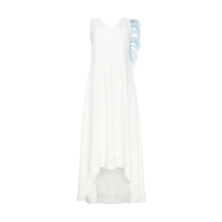 White Dress with feather White Dress with feather Clothing Apple Bodyshape Luxury Shoes 