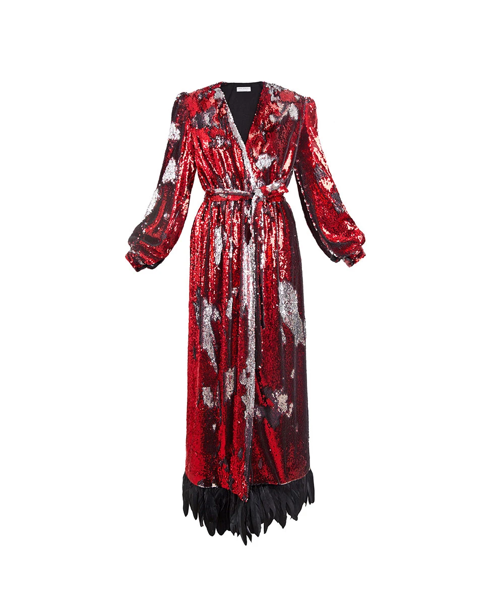 Lani red seq red sequin tuxedo dress Red And Feathers Sequin Tuxedo Dress Clothing Apple Bodyshape Luxury Shoes
