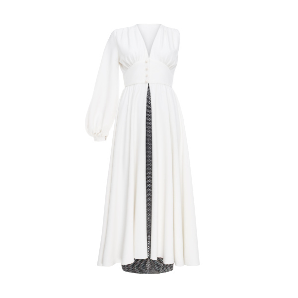 One-shoulder Dress With Natural Pearl Decor And Removable Skirt – XL   Luxury Shoes 
