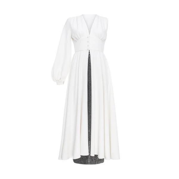 One-shoulder Dress With Natural Pearl Decor And Removable Skirt – XL   Luxury Shoes 