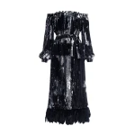 silver sequin tuxedo dress Sequin Shoulder Dress With Removable Feathers Clothing Cocktail Party Luxury Shoes 