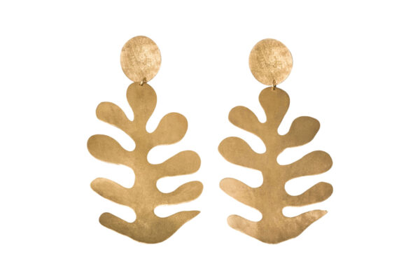 Alejandra de Coss women’s cut out leaf gold plated earrings Earrings contemporary jewellery Luxury Shoes 