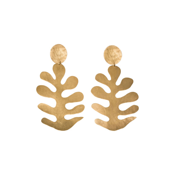 Alejandra de Coss women’s cut out leaf gold plated earrings Earrings contemporary jewellery Luxury Shoes 