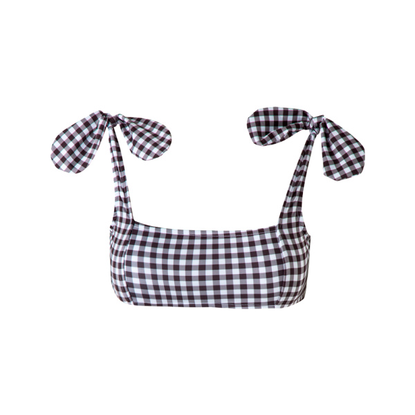 VerdeLimon women’s morioka checkered swim top Beachwear beachwear Luxury Shoes 