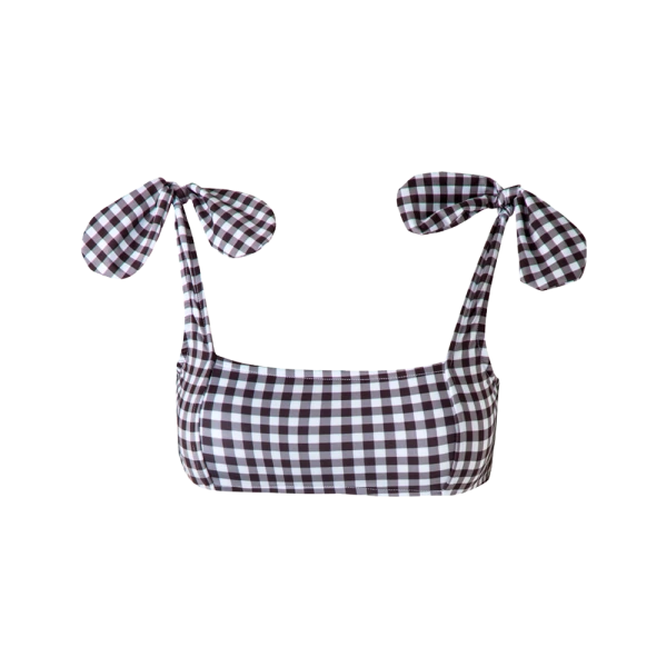 VerdeLimon women’s morioka checkered swim top Beachwear beachwear Luxury Shoes 