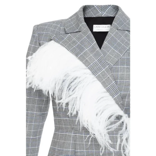 silver sequin tuxedo dress ‘S Cage Tuxedo With Feathers Dress Clothing All Day Wear Luxury Shoes 