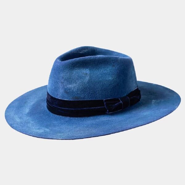 Lina Osorio Blue rustic felt hat, view 2