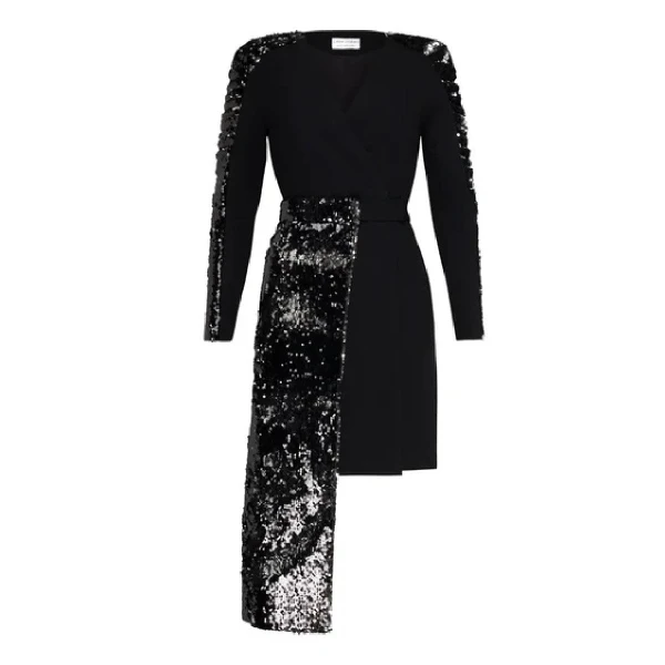 silver sequin tuxedo dress Asymmetrical Tuxedo Black Dress Clothing classic Luxury Shoes 