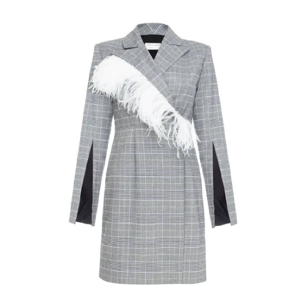 silver sequin tuxedo dress ‘S Cage Tuxedo With Feathers Dress Clothing All Day Wear Luxury Shoes 