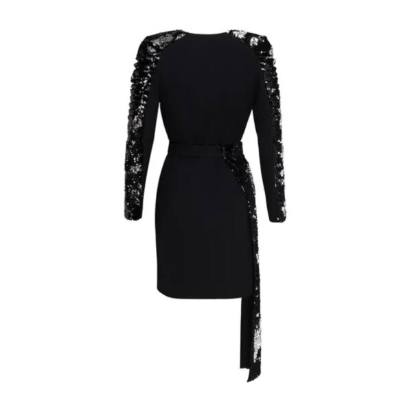 Lani Studio Asymmetrical Tuxedo Black Dress, view 2