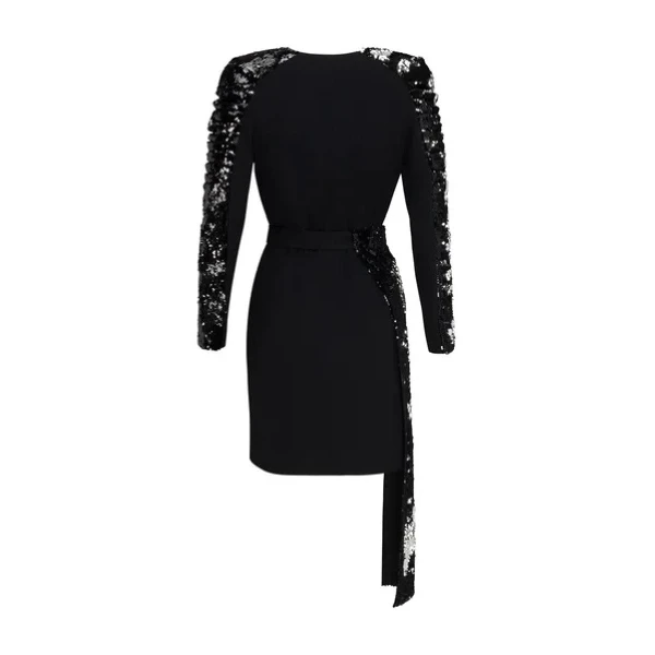 silver sequin tuxedo dress Asymmetrical Tuxedo Black Dress Clothing classic Luxury Shoes 