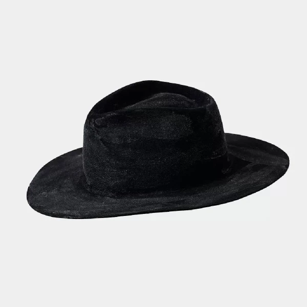 Black rustic felt hat Men hat Luxury Shoes 