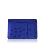 Ostrich Leather Cobalt Cardholder Accessories Bangkok Bootery Luxury Shoes 
