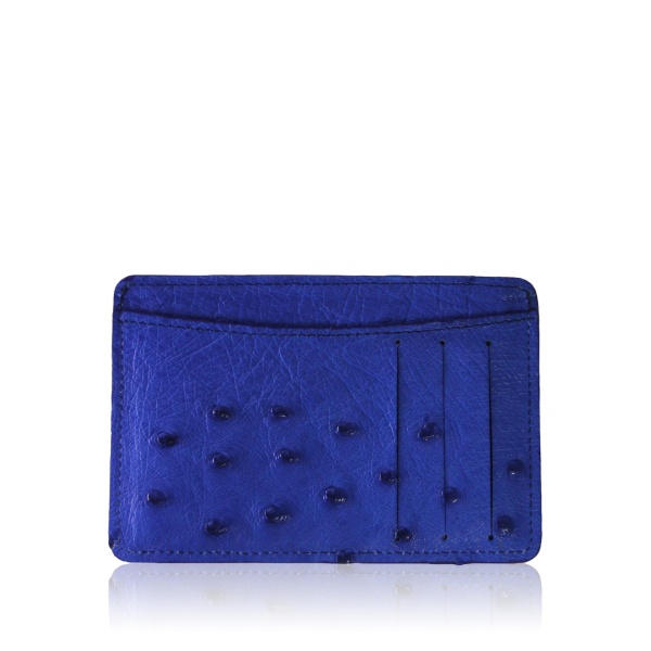 Ostrich Leather Cobalt Cardholder Accessories Bangkok Bootery Luxury Shoes 