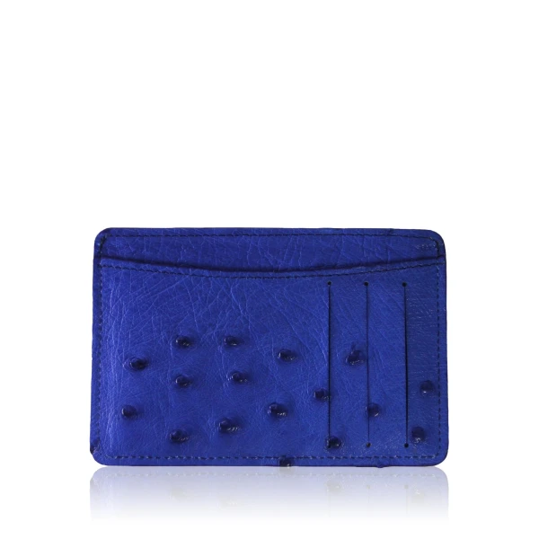 Ostrich Leather Cobalt Cardholder Accessories Bangkok Bootery Luxury Shoes 
