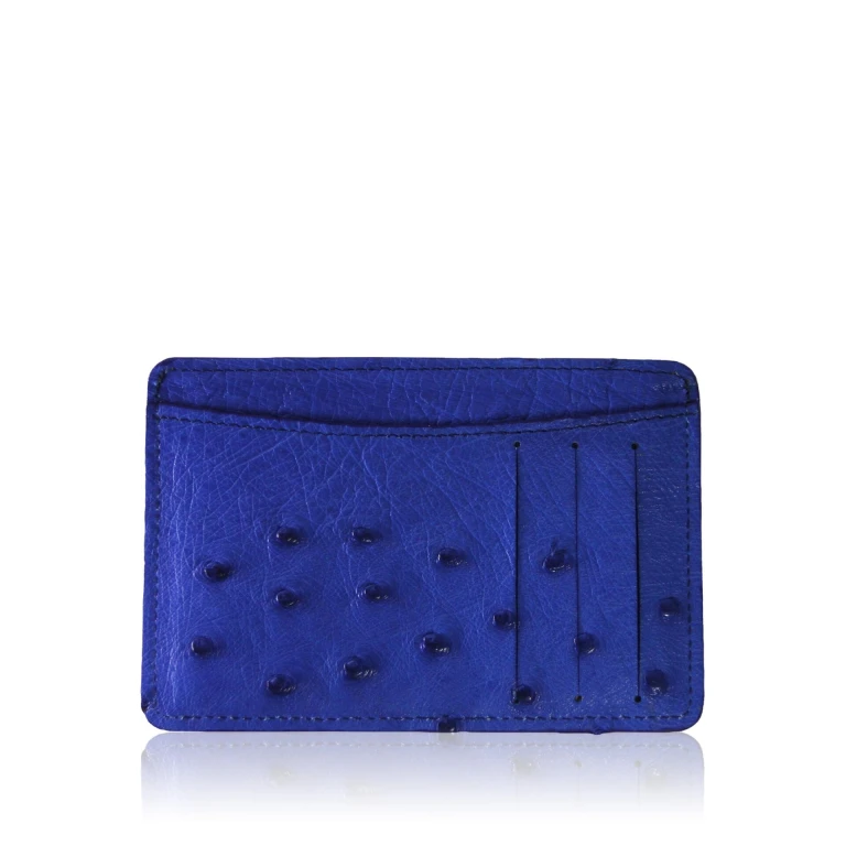 Ostrich Leather Cobalt Cardholder Accessories Bangkok Bootery Luxury Shoes 