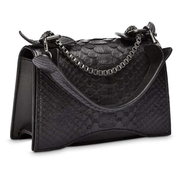 Diavolino piccolino black python gun metal chain