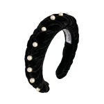 Tanya Litkovska women’s pearled velvet black braided Headband Accessories black velvet headband Luxury Shoes 