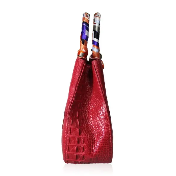 Women’s Red Crocodile Leather Novel Handbag Bags Bangkok Bootery Luxury Shoes 