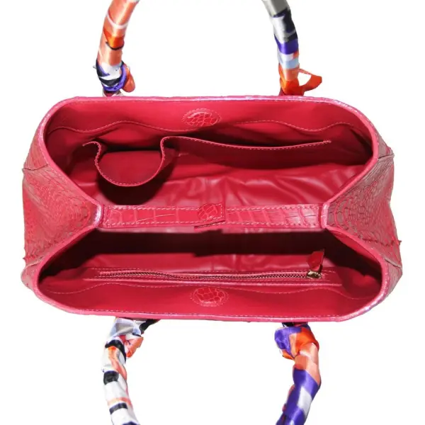 Women’s Red Crocodile Leather Novel Handbag Bags Bangkok Bootery Luxury Shoes 