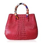 Women’s Red Crocodile Leather Novel Handbag Bags Bangkok Bootery Luxury Shoes 