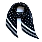 Ingmarson women’s polka dot silk neck scarf black Accessories made in uk Luxury Shoes 