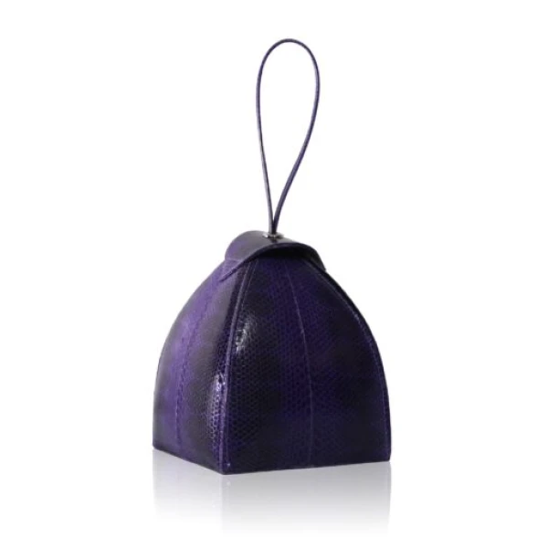 Maria Sea Snake Leather Dark Purple And Black Bag Bags Bangkok Bootery Luxury Shoes 