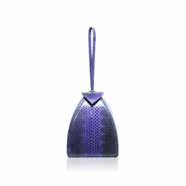 Maria Sea Snake Leather Dark Purple And Black Bag Bags Bangkok Bootery Luxury Shoes 
