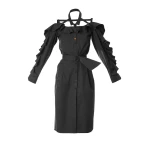 Ruffled black bare shoulder dress Clothing black dress Luxury Shoes 