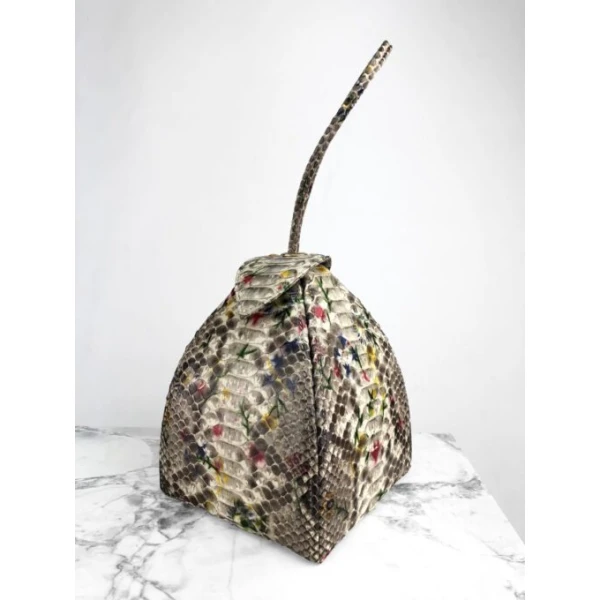 Maria Floral Natural Python Leather Limited Bag Bags Bangkok Bootery Luxury Shoes 