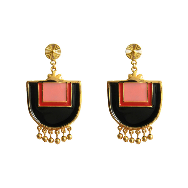 Flor Amazona women’s santo domingo red gold earrings Earrings  Luxury Shoes 