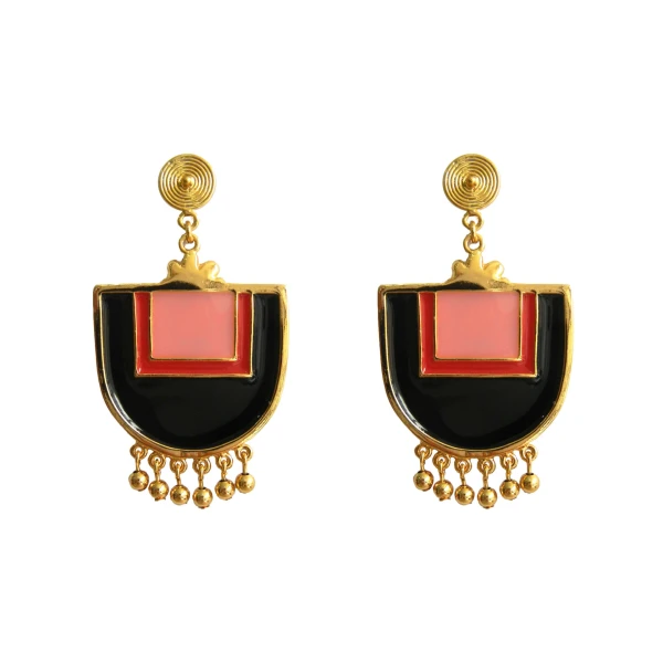 Flor Amazona women’s santo domingo red gold earrings Earrings  Luxury Shoes 