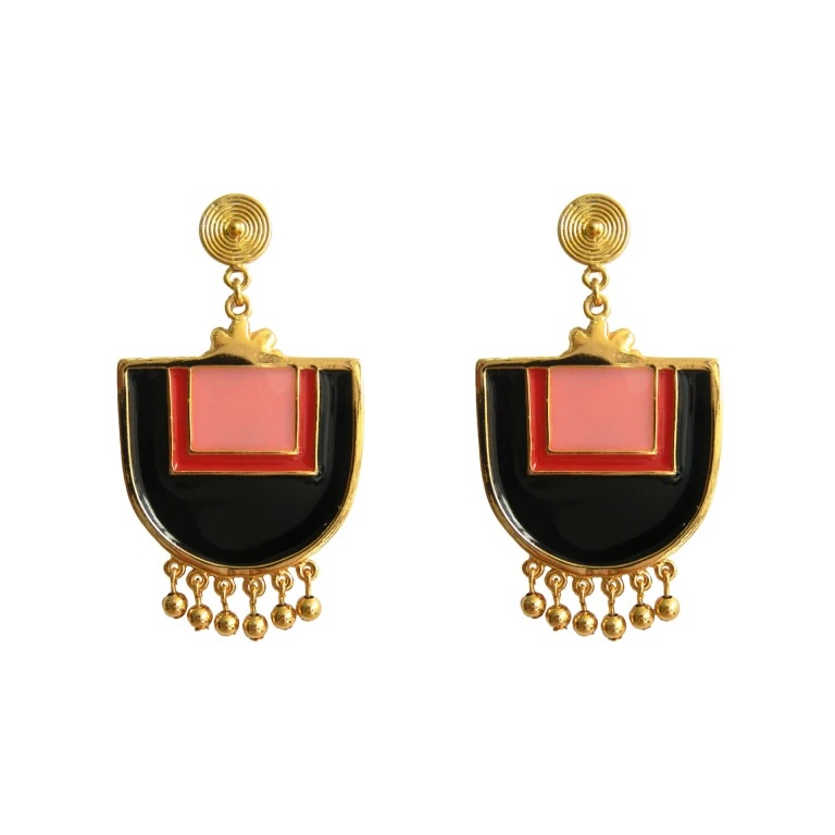 Flor Amazona women’s santo domingo red gold earrings Earrings  Luxury Shoes 