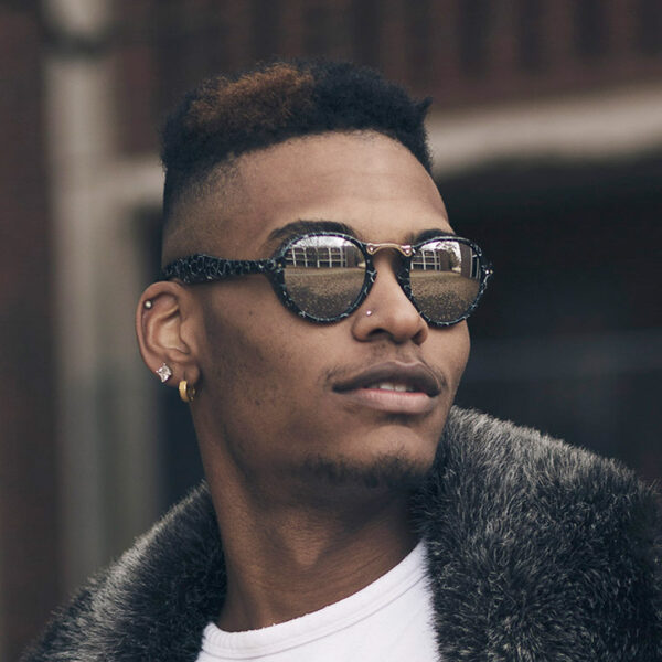 Neo-Ne Eyewear Neo-Ne men’s rufter black acetate lightning sunglasses, view 2