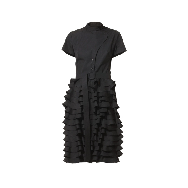 Talented women’s little black ruffle dress Clothing Black Luxury Shoes 