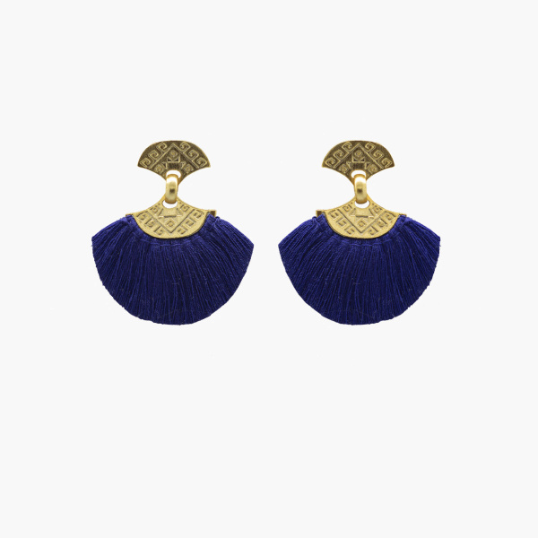 Bronze Royal Blue Threads Stud Earrings Earrings best seller Luxury Shoes 